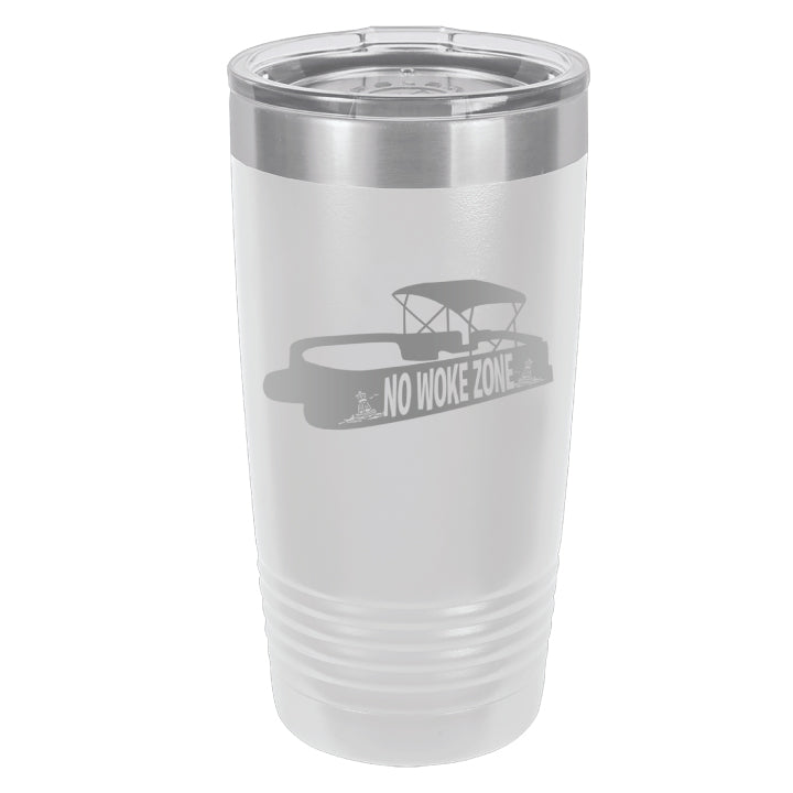 No Woke Zone 20 oz. Stainless Steel Tumbler with Lid - Boat Logo