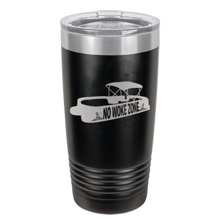 No Woke Zone 20 oz. Stainless Steel Tumbler with Lid - Boat Logo